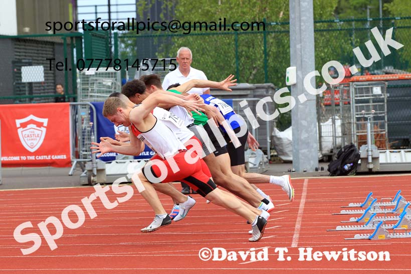Men and Boys 100 metres, 2022 North Eastern Track and Field Champs., Middlesbrough. David T. Hewitson/Sports for All Pics